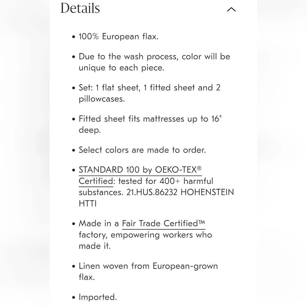 ❤️BUY 2 GET 1 FREE  European Flax Linen Sheet Set, Full, Frost Gray, Retail $269